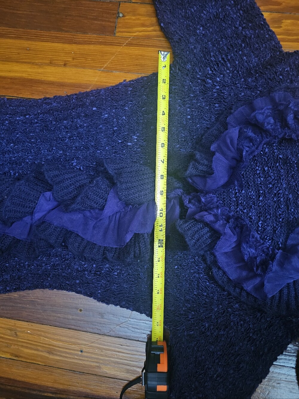Purple Knit Ruffle duster - Picture 15 of 16